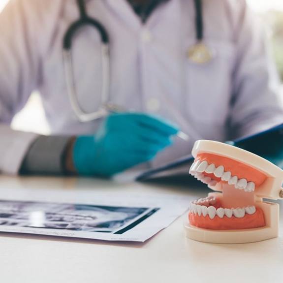 a closeup of dentures 