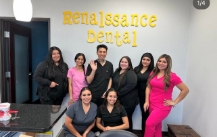 Dental team member with group of kids at school event